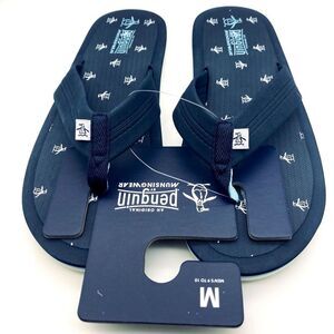 Original Penguin Navy Flip Flops Size M 9-10
